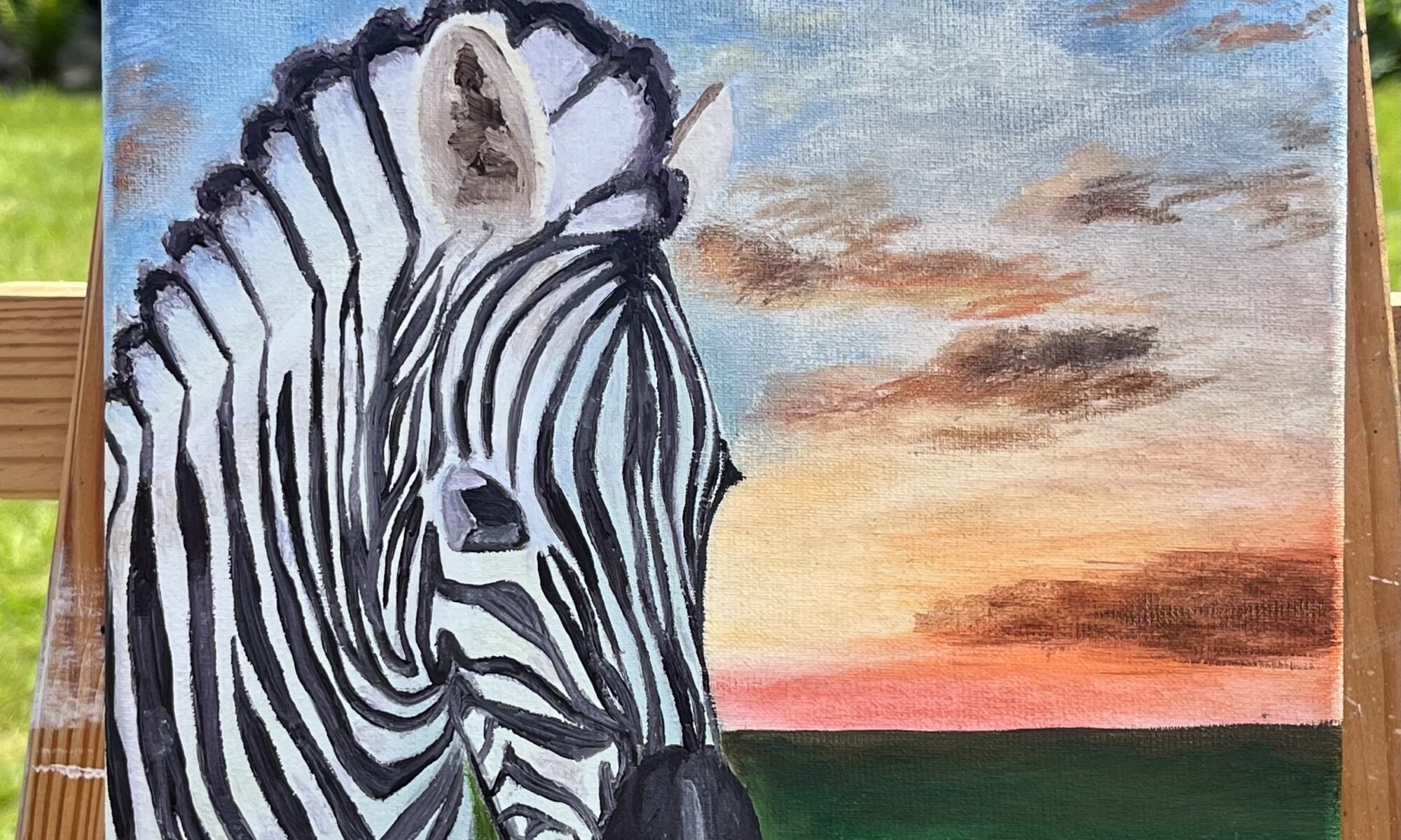 Ölmalerei mit Zebra